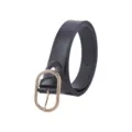 Ceinture pour femme en TPU noir avec boucle ovale dorée, accessoire de mode élégant et chic. - Noir