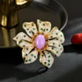 Modische Luxus Pfingstrose Blume Brosche Pin für Damen elegante Mantel Accessoires bunte Diamanten - Pfingstrosen-Brosche