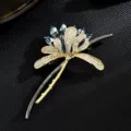 Elegante broche de loto de cristal accesorios de ropa metálicos de moda de alta gama - Azul