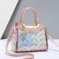 Sac à main pour femme avec imprimé dégradé et poignée élégante pour le quotidien. - Rose
