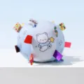 Balle sonore interactive en peluche pour chien avec un joli motif d'ours et des rubans. - Balle sonore avec clochette / Ours bleu à étoiles 10 cm
