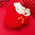 Suéter cálido y lindo para perros gatos ropa roja festiva de invierno para mascotas - S / Tops / Suerte y seguridad