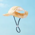 Mignon chapeau de soleil respirant pour animal chat chien été chapeau de pêcheur réglable - M (Tour de tête 35cm, corde 30cm) / Tie-Dye Jaune