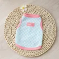Carino gilet per animali domestici cane gatto primavera estate vestito a quadri blu rosa - XS / Scacchi Blu Rosa