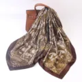 Fashion silk-like paisley square scarf 90x90cm vintage elegant women neckerchief shawl - 90cm / Green Paisley