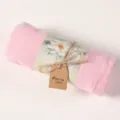 Pink cotton linen scarf detail, soft rolled shawl texture close up, elegant solid color. - Light Pink