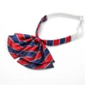 Kids red blue striped bow tie school uniform collar bowknot neckwear accessory for students - Children's Double-Layer Red and Blue Stripes
