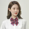 Red and blue striped school uniform bow tie for kids students collar flower accessory variant. - Large Bow with Red and Blue Stripes