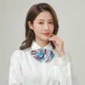 Colorful striped ribbon bow tie for kids school uniform shirt collar accessory variant. - Large Double-Layered Bow with Blue & Purple Stripes
