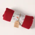 Red cotton linen scarf for women, solid color long vintage shawl wrapped neatly with tag. - Burgundy