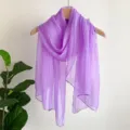 Purple Chiffon Scarf Lightweight Long Sheer Neck Scarf for Women Spring Summer Fashion Accessory - Light Purple