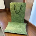 Green damask gift bag and pillow box set, elegant paper packaging for festive gifts. - Green Premium Scarf Gift Boxes