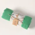 Solid green cotton linen scarf, breathable long shawl wrap for women, stylish daily wear. - Green