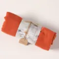 Red cotton linen scarf rolled up sku variant, stylish solid long wrap shawl for women. - Orange