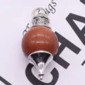 Natural goldstone pendulum pendant necklace vintage crystal dowsing amulet jewelry accessory - 18x39mm, 12g / Gold Sandstone