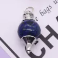 Lapis Lazuli Pendulum Pendant Silver Metal Cap Dowsing Stone DIY Jewelry Accessory - 18x39mm, 12g / Synthetic Lapis Lazuli