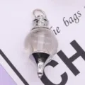 Natural crystal stone pendulum pendant, silver metal cap, perfect for DIY jewelry necklaces. - 18x39mm, 12g / White Crystal