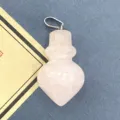 Natuurlijke rozenkwarts kegel hanger kristal perzik vorm DIY sieraden accessoire - 16x29 mm, 6 g / Rozenkwarts
