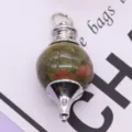 Natural gemstone pendulum pendant crystal quartz dowsing chakra healing DIY jewelry accessory - 18x39mm, 12g / Unakite