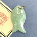Colgante de pez de piedra natural con ojo de circonita y accesorios de joyería DIY - Aventurina Verde