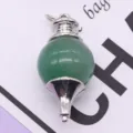 Natural stone pendulum pendant necklace accessory DIY green crystal gemstone jewelry item - 18x39mm, 12g / Green Aventurine