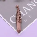 Vintage bronze naturstein kristall anhänger sechseckige säule halskette zubehör yoga - Rhodonit