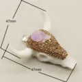 Resin bull skull pendant with rhinestones and purple crystal DIY necklace jewelry 47mm - Style 2 / 42x48mm
