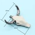 Resin Bull Skull Pendant Electroplated Horns Necklace Jewelry DIY Accessory 47x45mm - Style 3 / 45x47mm