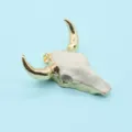 Resin bull skull pendant electroplated gold horn DIY necklace jewelry accessory charm - Style 4
