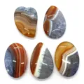 Natürlicher Stein Kristall Achat Anhänger gemischte Form DIY Schmuck Zubehör Halskette - 003 Gestreifter Achat Set