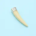 Resin horn pendant DIY necklace jewelry accessory with silver cap variant item - Style 17
