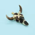 Gold-plated resin bull skull pendant DIY necklace accessory faux horn bone design jewelry charm - Style 11