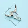 Electroplated resin bull head pendant DIY necklace jewelry accessory with size marks. - Style 8