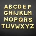 Close-up of 10mm golden alphabet charms A-Z for DIY jewelry accessories and straps - A-Z Set (26 Pcs/Pack) / Gold Smooth Surface