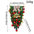 Artificial Christmas teardrop swag with red baubles and pine cones, 49cm height - Cloud Pine Cone Style (K1-1) / Green