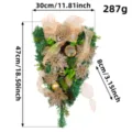 Artificial Christmas teardrop swag wreath wall decoration with 47cm height and 287g weight - Gold Christmas Flower Pine Needle (BB2-34) / Gold