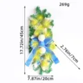 Illuminated Christmas teardrop swag wreath with blue bow glitter decoration 45cm - Blue Bow Teardrop Swag (K1-20) / Blue Warm Light Style