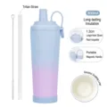 830ml blue and purple gradient insulated straw mug with ceramic coating finish - 830ml / Blue-Purple Gradient