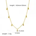 Detail view of the multi-heart crystal stainless steel gold necklace and delicate pendants. - Heart Pendant Style(TN3839) / Gold