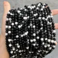 8mm (Approx. 46 Pcs) / Black and White Zebra Stone
