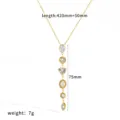 Luxury stainless steel 18k gold plated Y-shaped tassel diamond necklace sweater chain - Tassel Rhinestone Style (TN3836)