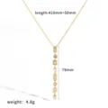 Detailed view of the elegant Y-shaped tassel diamond necklace, highlighting chain length and pendant drop. - Tassel Rhinestone Style (TN3778)