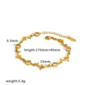 Detail view of the stainless steel dolphin crystal bracelet showing size and design features. - TB5285