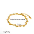Gold stainless steel dolphin link bracelet with extension chain, marine style detail view. - TB5286