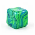 Green Blue Marbled Cube Squishy Toy Slow Rising Stress Relief Sensory Fidget Toy Fun Decor - 5cm / Green Marble
