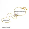 Gold stainless steel finger bracelet hand chain with cubic zirconia crystals, elegant design. - Round Rhinestone Hand Chain / Gold