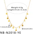 Stainless steel gold layered flower necklace delicate choker fashion jewelry for women - Necklace / Yellow