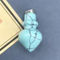 Turquoise stijl perzik kegel vormige hanger DIY sieraden accessoire steen charm voor ketting - 16x29 mm, 6 g / Blauw Turkoois
