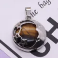 Mini ciondolo luna stella in lega con pietra occhio di tigre collana accessorio fai da te. - Occhio di tigre