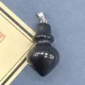 Black natural stone cone pendant teardrop crystal agate DIY jewelry accessory black version - 16x29mm, 6g / Black Agate